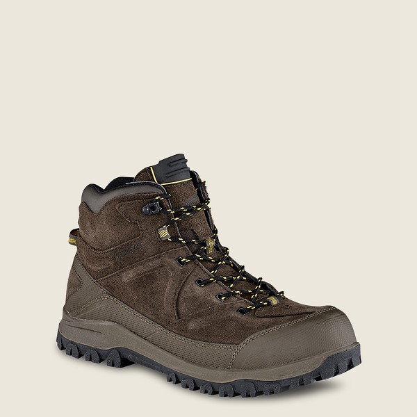 Red Wing Mens Trbo - 5-inch Waterproof Safety Toe - Hiking Boots Dark Brown - 6957ZXLNI